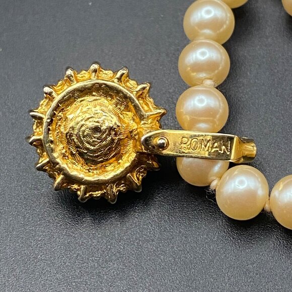 Vintage Roman Faux Pearl Necklace Enhancer 28” Luster Hand Knotted Luster - Picture 8 of 10